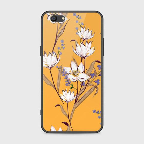 Oppo A77 Cover - Floral Series - HQ Ultra Shine Premium Infinity Glass Soft Silicon Borders Case