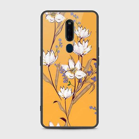 Oppo F11 Pro Cover - Floral Series - HQ Ultra Shine Premium Infinity Glass Soft Silicon Borders Case