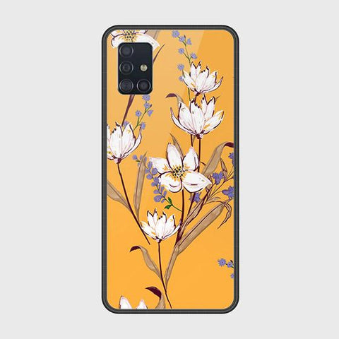 Samsung Galaxy A51 Cover - Floral Series - HQ Ultra Shine Premium Infinity Glass Soft Silicon Borders Case