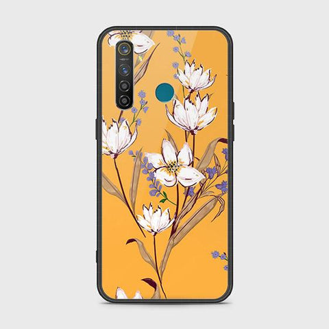 Realme 5 Pro Cover - Floral Series - HQ Ultra Shine Premium Infinity Glass Soft Silicon Borders Case