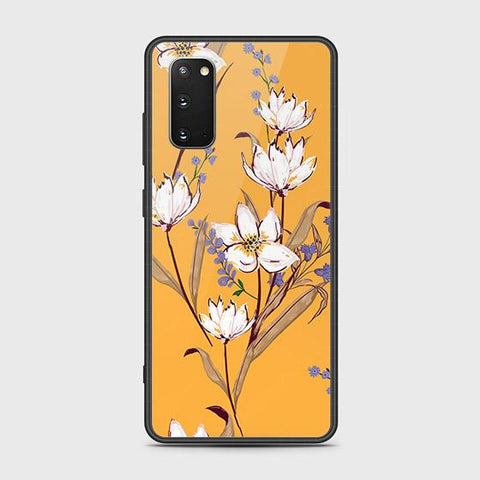 Samsung Galaxy S20 Plus Cover - Floral Series - HQ Ultra Shine Premium Infinity Glass Soft Silicon Borders Case