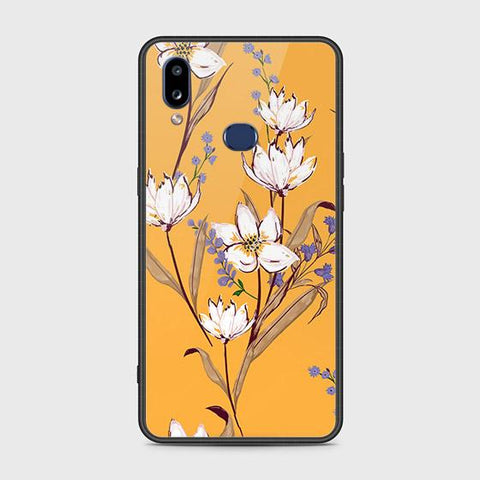 Samsung Galaxy A10s Cover - Floral Series - HQ Ultra Shine Premium Infinity Glass Soft Silicon Borders Case