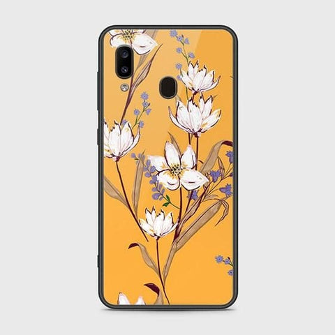 Samsung Galaxy A30 Cover - Floral Series - HQ Ultra Shine Premium Infinity Glass Soft Silicon Borders Case