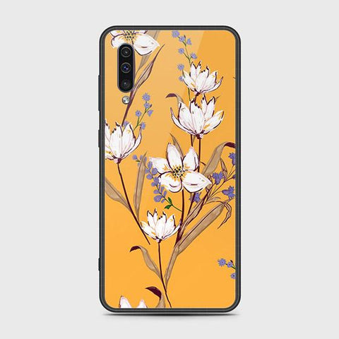 Samsung Galaxy A30s Cover - Floral Series - HQ Ultra Shine Premium Infinity Glass Soft Silicon Borders Case