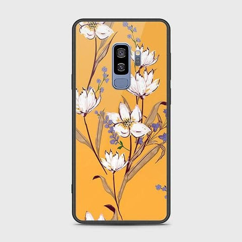 Samsung Galaxy S9 Plus Cover - Floral Series - HQ Ultra Shine Premium Infinity Glass Soft Silicon Borders Case