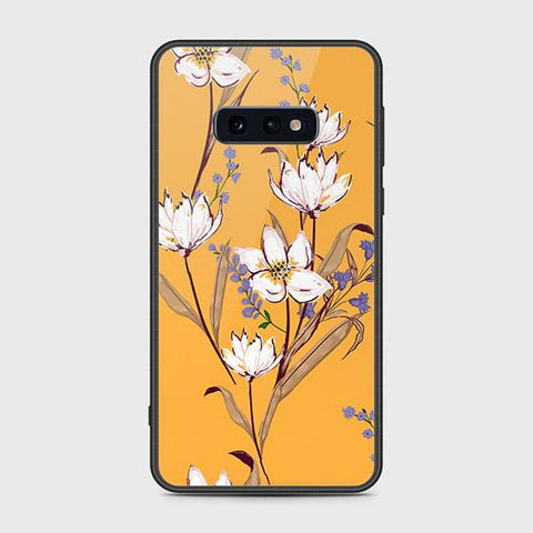 Samsung Galaxy S10e Cover - Floral Series - HQ Ultra Shine Premium Infinity Glass Soft Silicon Borders Case