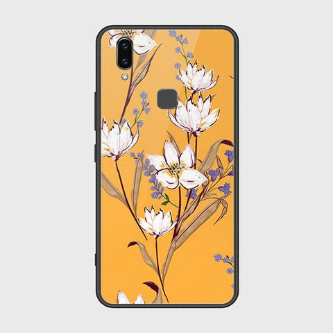 Vivo Y85 Cover - Floral Series - HQ Ultra Shine Premium Infinity Glass Soft Silicon Borders Case