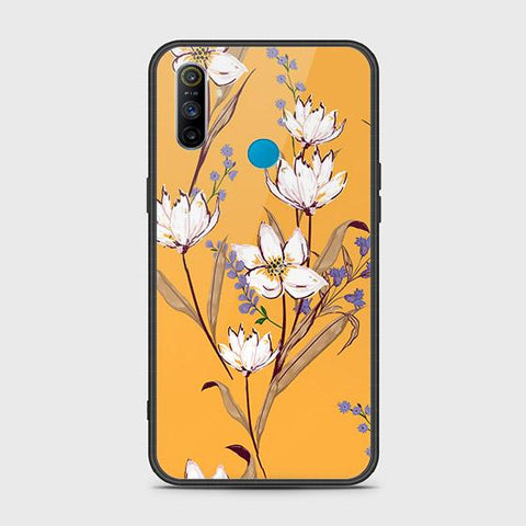 Realme C3 Cover - Floral Series - HQ Ultra Shine Premium Infinity Glass Soft Silicon Borders Case