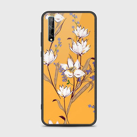 Huawei P Smart S Cover - Floral Series - HQ Ultra Shine Premium Infinity Glass Soft Silicon Borders Case