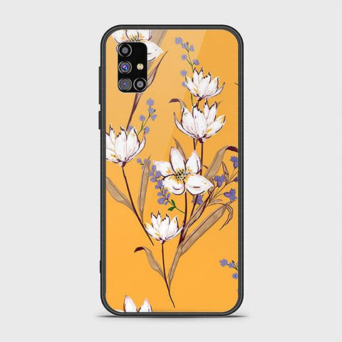 Samsung Galaxy M02s Cover - Floral Series - HQ Ultra Shine Premium Infinity Glass Soft Silicon Borders Case