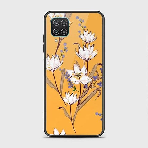 Samsung Galaxy A12 Nacho Cover - Floral Series - HQ Ultra Shine Premium Infinity Glass Soft Silicon Borders Case