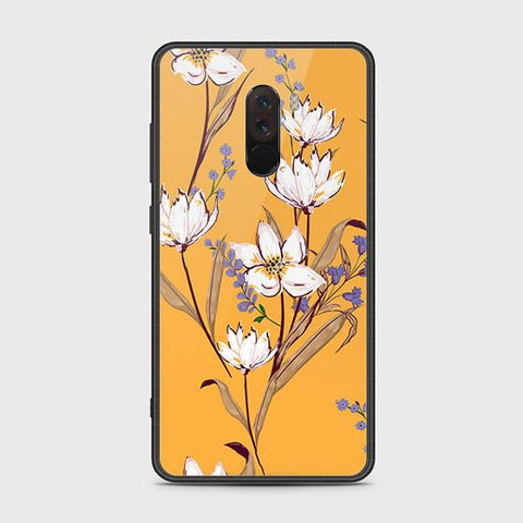 Xiaomi Pocophone F1 Cover - Floral Series - HQ Ultra Shine Premium Infinity Glass Soft Silicon Borders Case