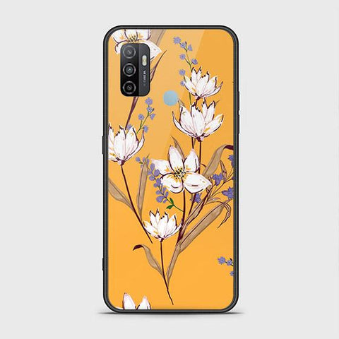 Oppo A53 Cover - Floral Series - HQ Ultra Shine Premium Infinity Glass Soft Silicon Borders Case