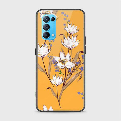 Oppo Find X3 Lite Cover - Floral Series - HQ Ultra Shine Premium Infinity Glass Soft Silicon Borders Case