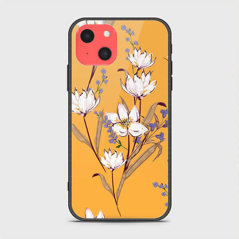 iPhone 13 Mini Cover- Floral Series - HQ Ultra Shine Premium Infinity Glass Soft Silicon Borders Case