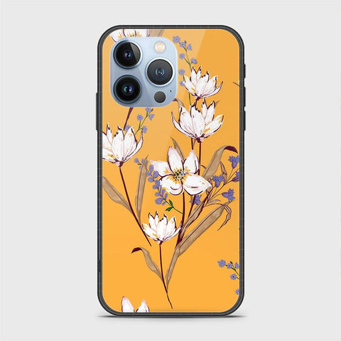 iPhone 13 Pro Cover- Floral Series - HQ Ultra Shine Premium Infinity Glass Soft Silicon Borders Case