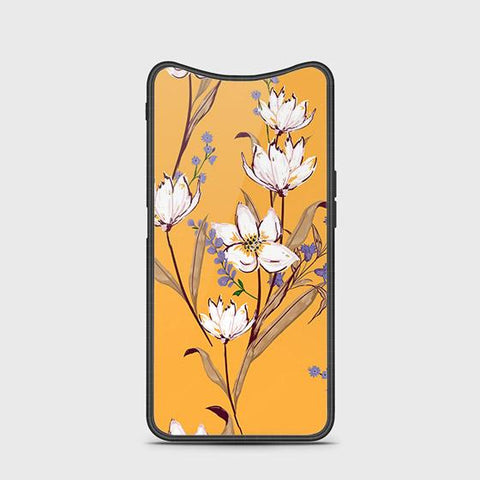 Oppo Find X Cover - Floral Series - HQ Ultra Shine Premium Infinity Glass Soft Silicon Borders Case