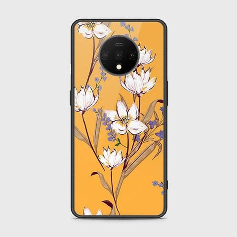 OnePlus 7T Cover - Floral Series - HQ Ultra Shine Premium Infinity Glass Soft Silicon Borders Case