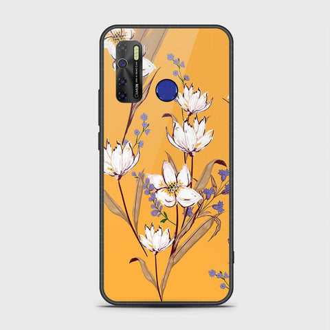 Infinix Hot 9 Pro Cover- Floral Series - HQ Ultra Shine Premium Infinity Glass Soft Silicon Borders Case