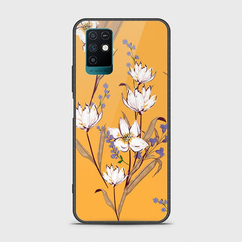 Infinix Note 10 Cover- Floral Series - HQ Ultra Shine Premium Infinity Glass Soft Silicon Borders Case