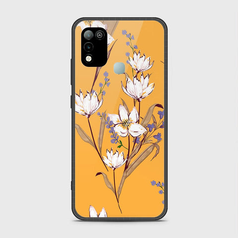 Infinix Hot 10 Play Cover- Floral Series - HQ Ultra Shine Premium Infinity Glass Soft Silicon Borders Case