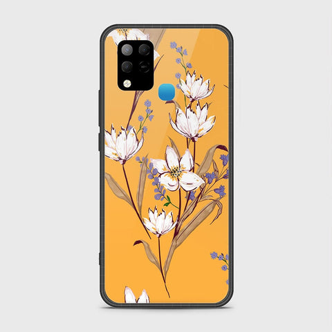 Infinix Hot 10s Cover- Floral Series - HQ Ultra Shine Premium Infinity Glass Soft Silicon Borders Case