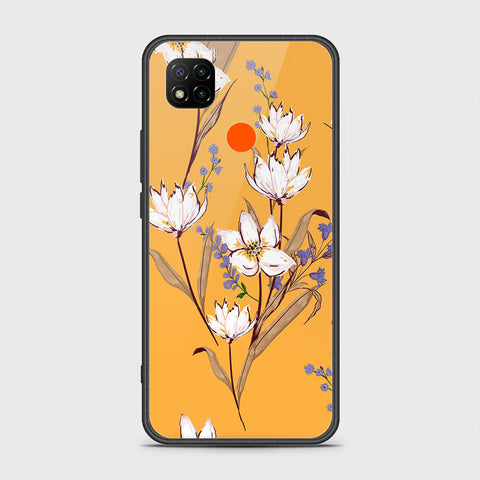 Xiaomi Redmi 9C Cover- Floral Series - HQ Ultra Shine Premium Infinity Glass Soft Silicon Borders Case