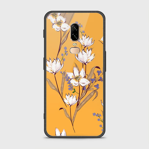 OnePlus 6 Cover- Floral Series - HQ Ultra Shine Premium Infinity Glass Soft Silicon Borders Case