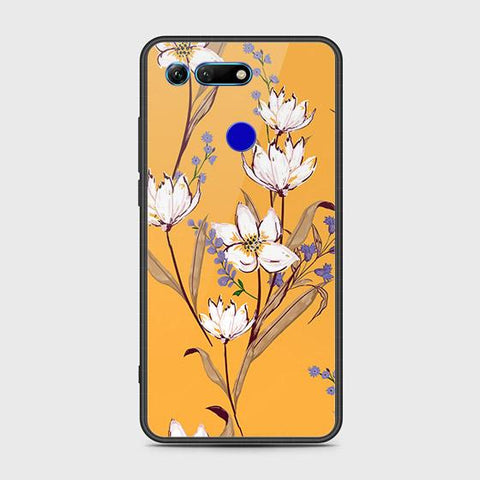 Huawei Honor View 20 Cover - Floral Series - HQ Ultra Shine Premium Infinity Glass Soft Silicon Borders Case