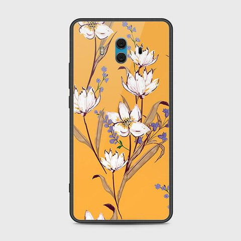 Huawei Mate 10 Cover - Floral Series - HQ Ultra Shine Premium Infinity Glass Soft Silicon Borders Case