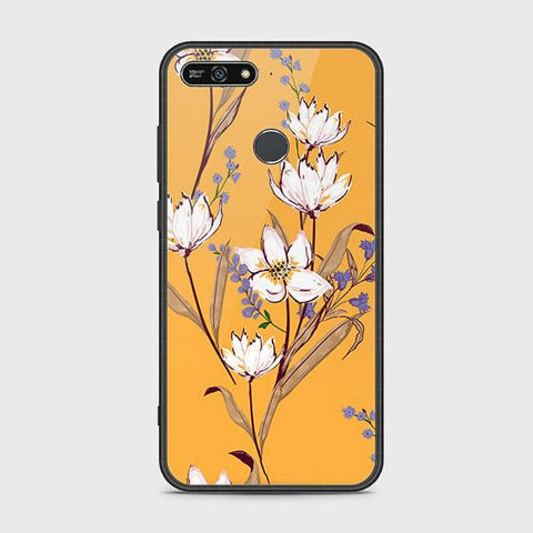 Huawei Y6 Prime 2018 Cover - Floral Series - HQ Ultra Shine Premium Infinity Glass Soft Silicon Borders Case