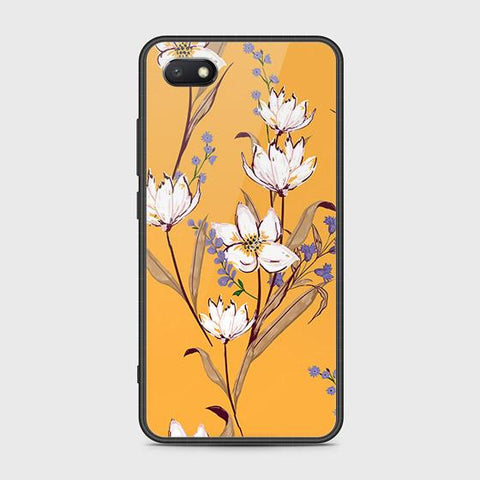 Y5 2018 Cover - Floral Series - HQ Ultra Shine Premium Infinity Glass Soft Silicon Borders Case