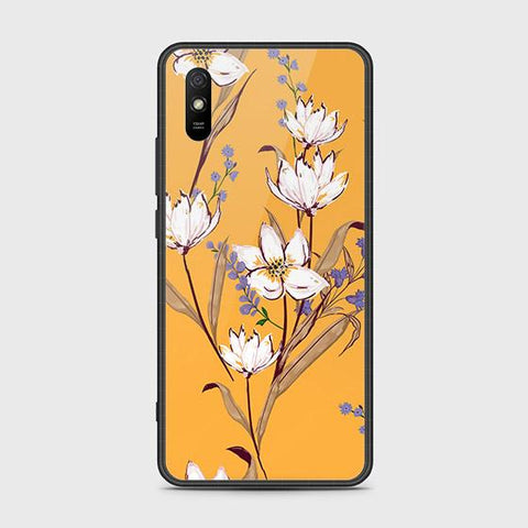 Xiaomi Redmi 9A Cover - Floral Series - HQ Ultra Shine Premium Infinity Glass Soft Silicon Borders Case