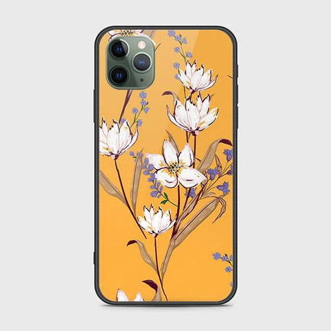 iPhone 11 Pro Cover - Floral Series - HQ Ultra Shine Premium Infinity Glass Soft Silicon Borders Case