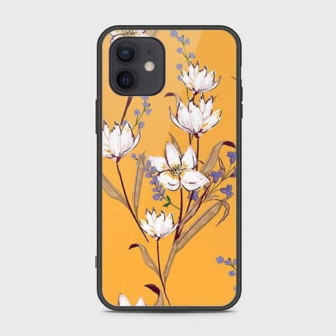 iPhone 12 Mini Cover - Floral Series - HQ Ultra Shine Premium Infinity Glass Soft Silicon Borders Case