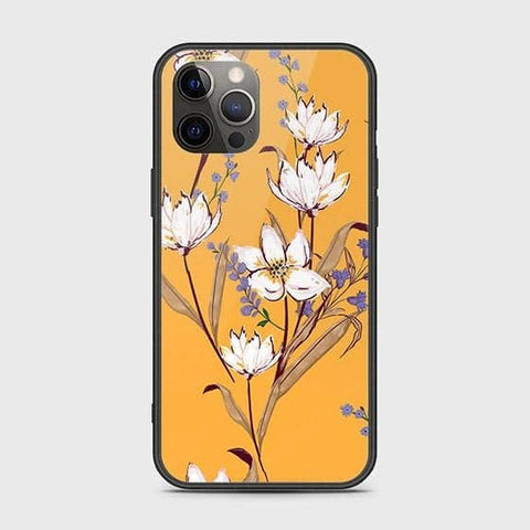 iPhone 12 Pro Cover - Floral Series - HQ Ultra Shine Premium Infinity Glass Soft Silicon Borders Case