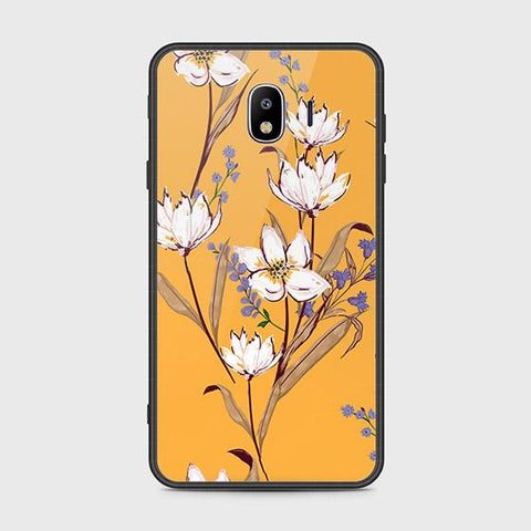 Samsung Galaxy J4 2018 Cover - Floral Series - HQ Ultra Shine Premium Infinity Glass Soft Silicon Borders Case