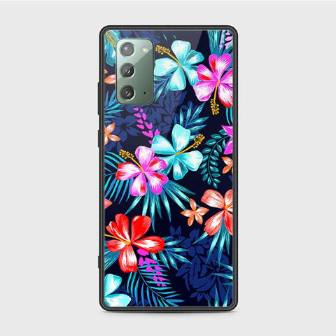 Samsung Galaxy Note 20 Cover - Floral Series - HQ Ultra Shine Premium Infinity Glass Soft Silicon Borders Case