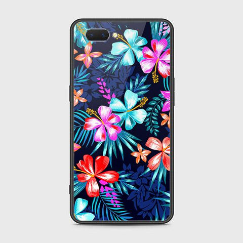 Oppo A3s Cover - Floral Series - HQ Ultra Shine Premium Infinity Glass Soft Silicon Borders Case