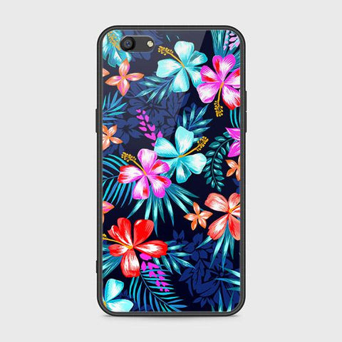 Oppo A77 Cover - Floral Series - HQ Ultra Shine Premium Infinity Glass Soft Silicon Borders Case