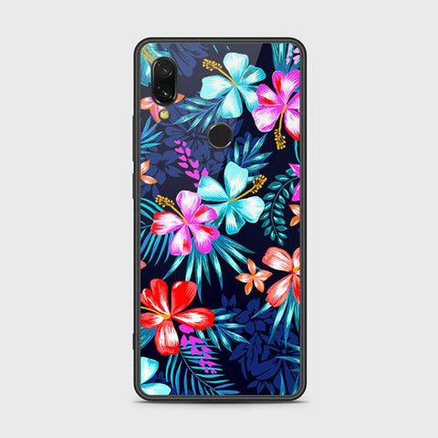 Xiaomi Redmi 7 Cover - Floral Series - HQ Ultra Shine Premium Infinity Glass Soft Silicon Borders Case