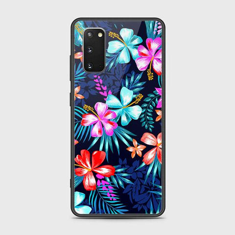 Samsung Galaxy S20 Plus Cover - Floral Series - HQ Ultra Shine Premium Infinity Glass Soft Silicon Borders Case