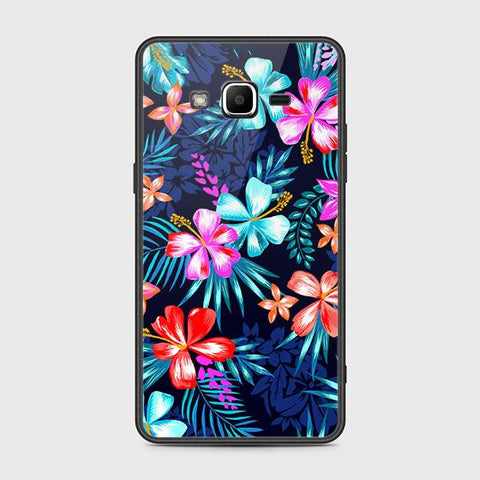 Samsung Galaxy J2 Prime Cover - Floral Series - HQ Ultra Shine Premium Infinity Glass Soft Silicon Borders Case