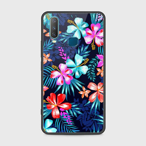 Vivo Y17 Cover - Floral Series - HQ Ultra Shine Premium Infinity Glass Soft Silicon Borders Case