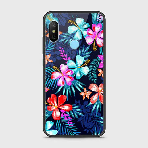 Xiaomi Redmi 6 Pro Cover - Floral Series - HQ Ultra Shine Premium Infinity Glass Soft Silicon Borders Case