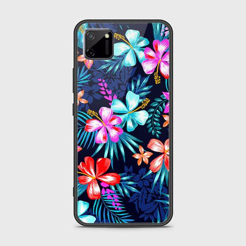 Realme C11 Cover - Floral Series - HQ Ultra Shine Premium Infinity Glass Soft Silicon Borders Case