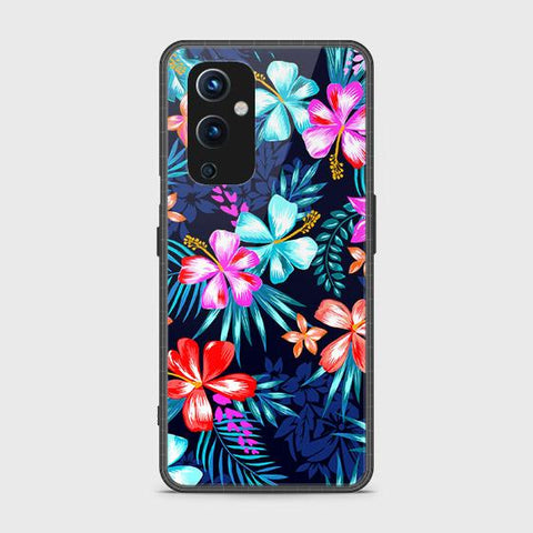 Oneplus 9 Cover - Floral Series - HQ Ultra Shine Premium Infinity Glass Soft Silicon Borders Case