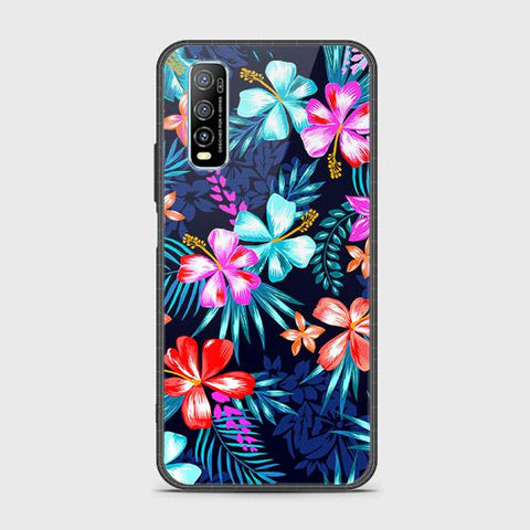 Vivo Y70s Cover - Floral Series - HQ Ultra Shine Premium Infinity Glass Soft Silicon Borders Case