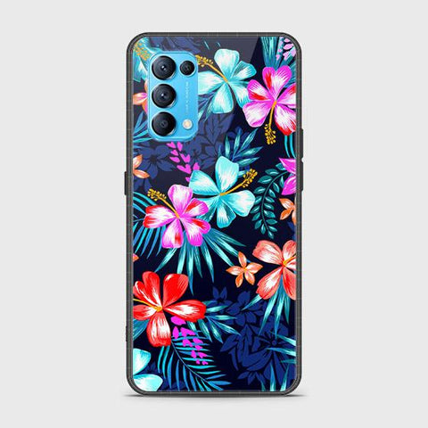 Oppo Find X3 Lite Cover - Floral Series - HQ Ultra Shine Premium Infinity Glass Soft Silicon Borders Case