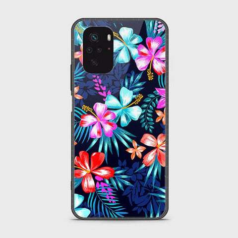 Xiaomi Redmi Note 10S Cover - Floral Series - HQ Ultra Shine Premium Infinity Glass Soft Silicon Borders Case